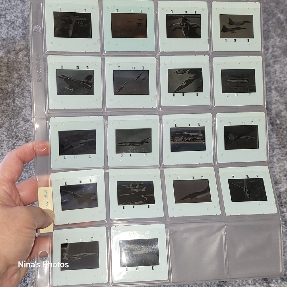 18 VTG NASA USAF Aircraft In Flight Aviation Photo Slides Lot HiMat F-16 X-15...